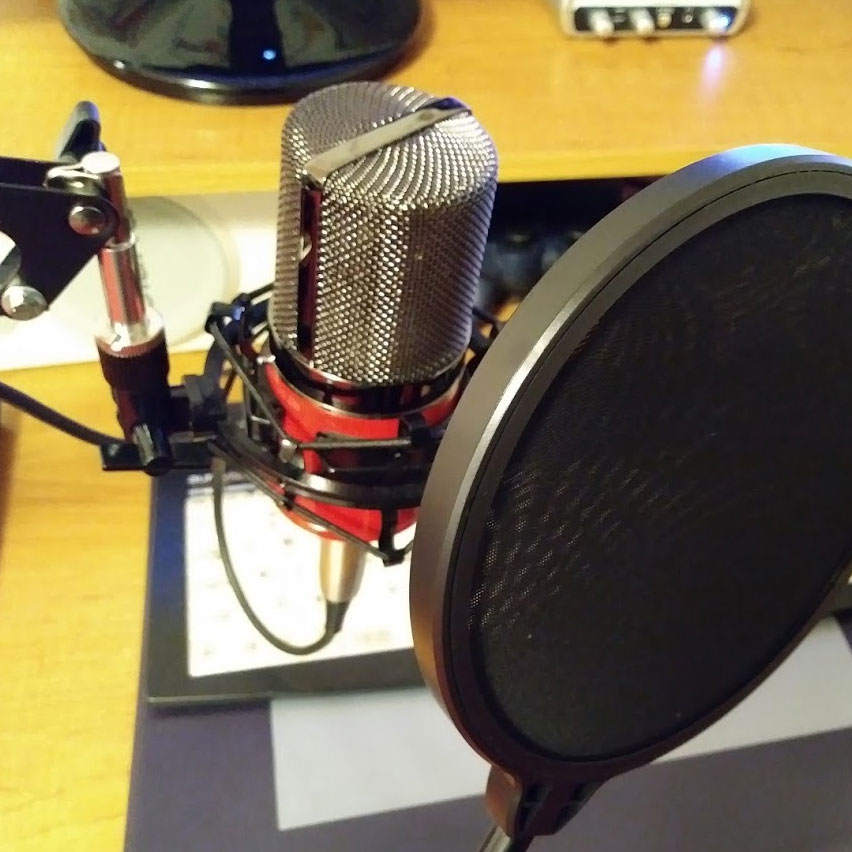 Microphone with pop filter